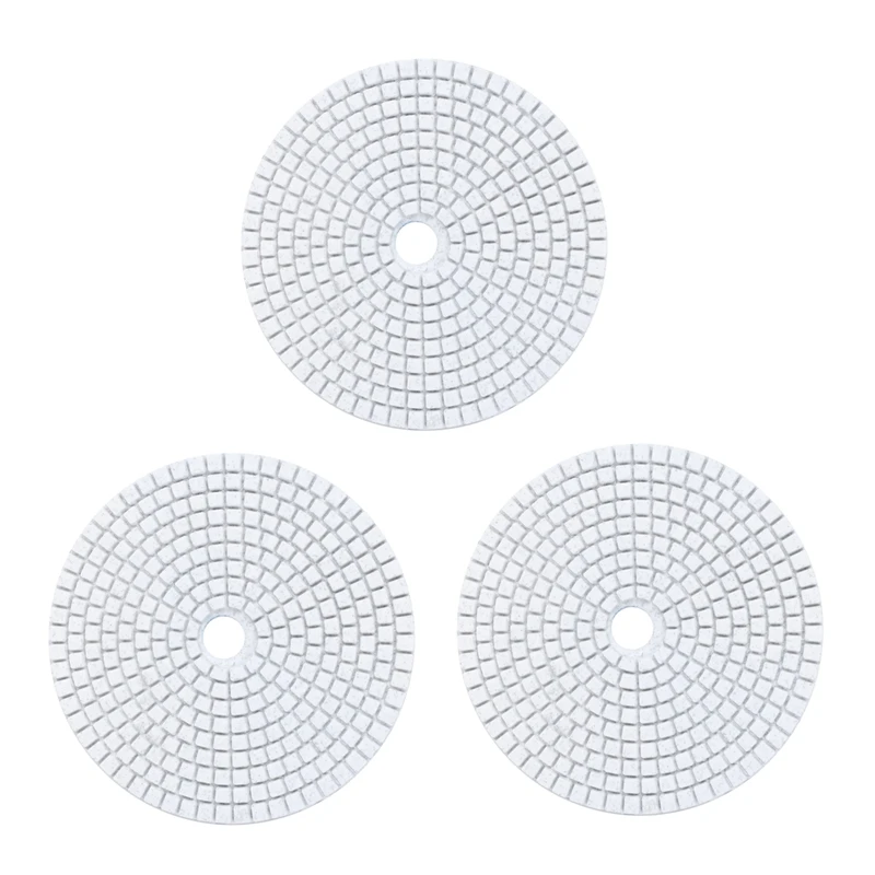 3X 5 Inch 125Mm Wet Diamond Polishing Pads Marble Granite Grits 50