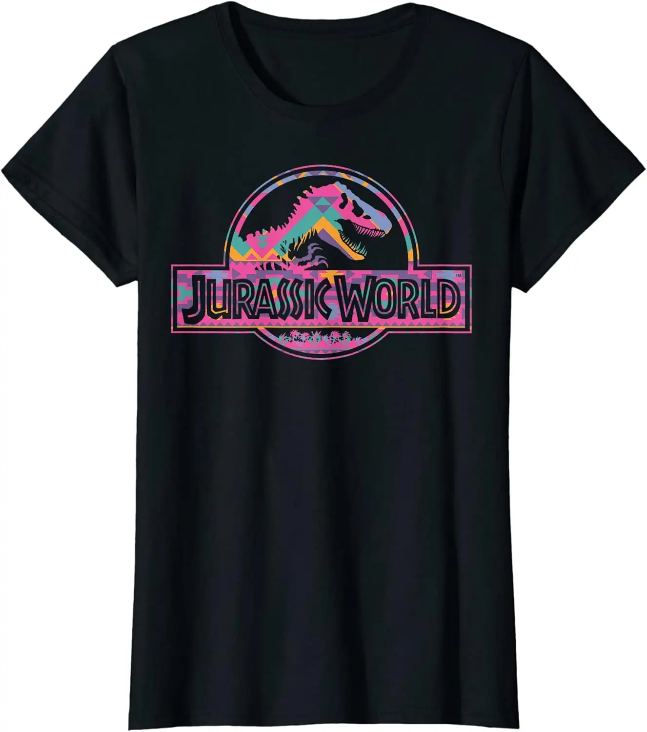 ROCK BANDJurassic World Boho Geometric Fossil Logo Graphic T-ShirtHip - Hop