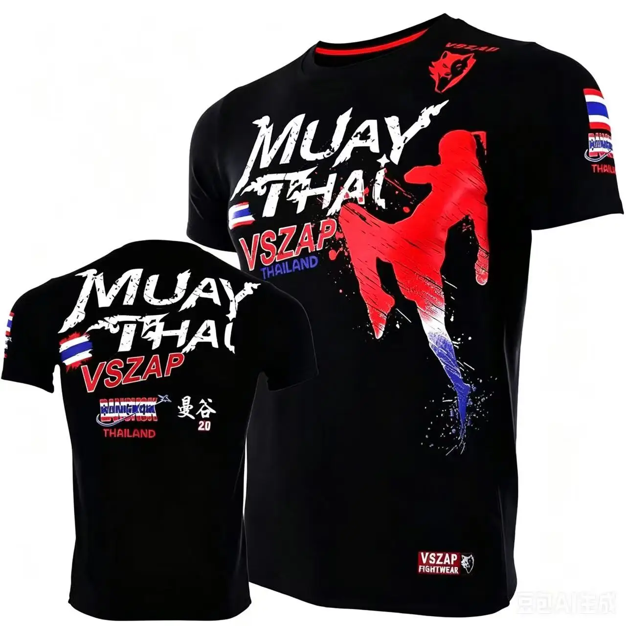 Herren 3D-gedrucktes, schnell trocknendes, atmungsaktives Sport-T-Shirt für Outdoor-Street-Boxen, Muay Thai, Training, Rundhalsausschnitt, für Eltern und Kinder – Detail 13