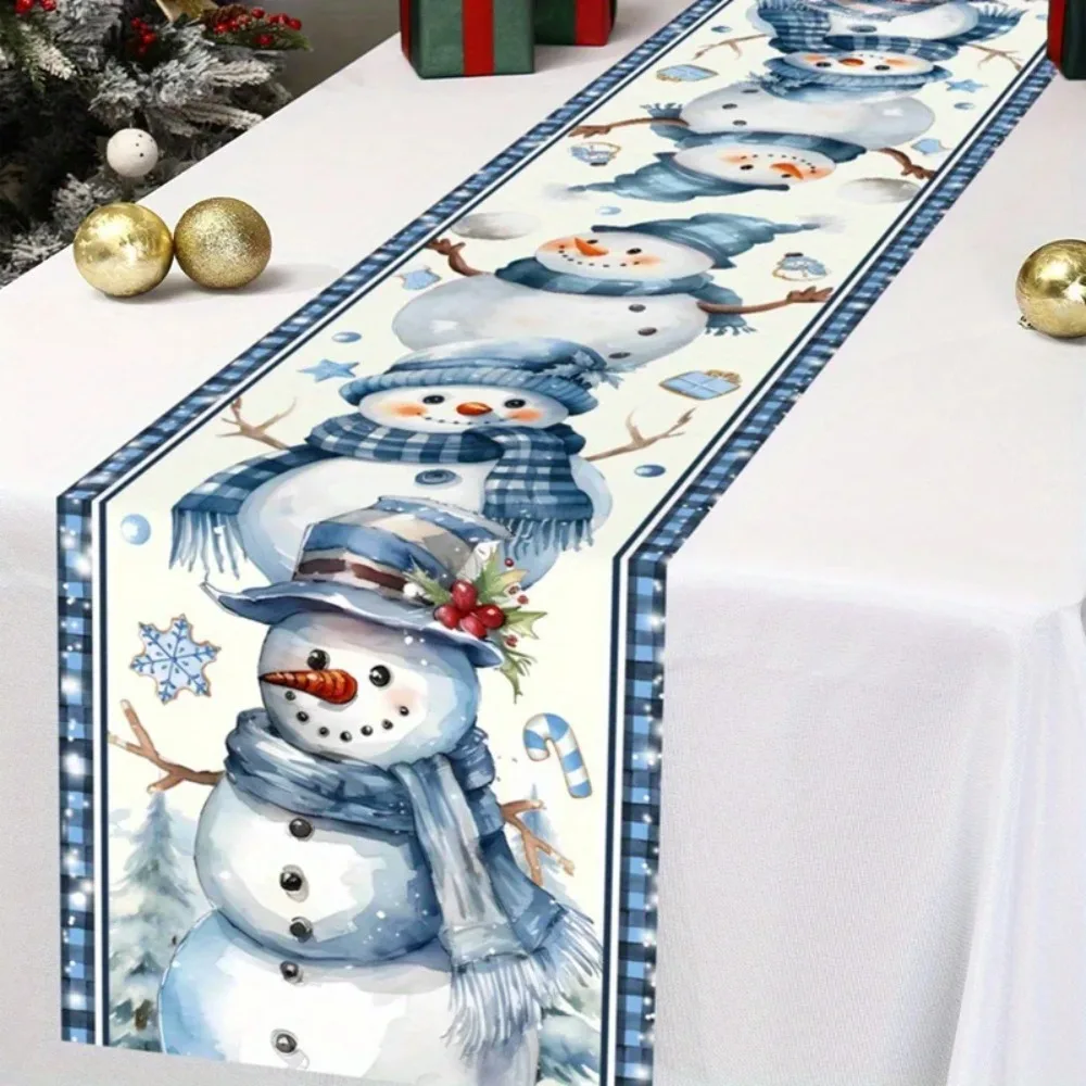 Santa Claus Christmas Table Runner Christmas Decorations for Home 2026 Xmas Table Flag Navidad Noel Gifts New Year Tablecloth view 4
