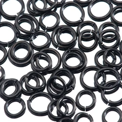 100-200pcs Stainless Steel Split Rings Black Open Jump Rings Connector DIY Necklace Bracelet Making Jewelry Findings Wholesale