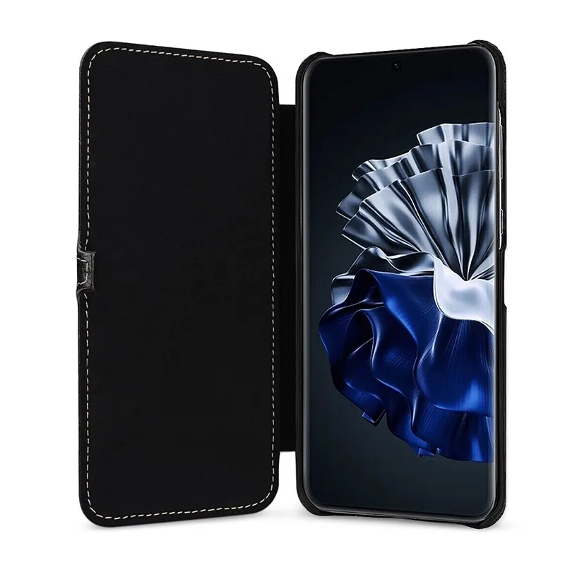 New Genuine Leather Case for Huawei P60 Carcasa Business Flip Phone Funda for Huawei P60 Pro Coque Capa