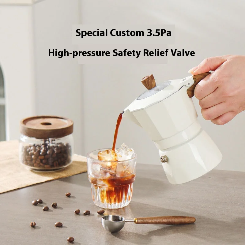 وعاء إسبرسو موكا من الألومنيوم الإيطالي المحمول للمنزل في الهواء الطلق صمامات مزدوجة وعاء موكا مع غطاء صانع القهوة #2