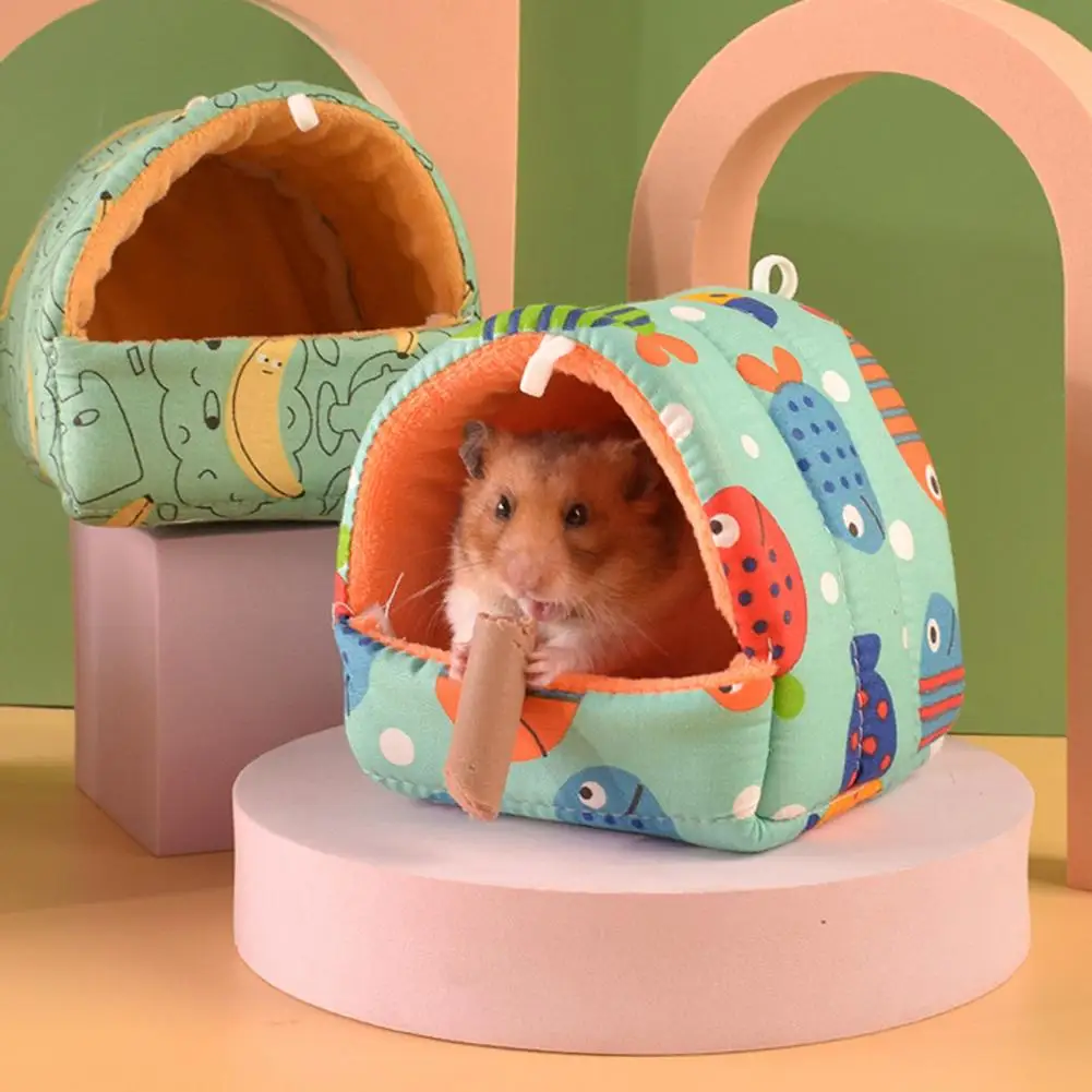 Hamster House Guinea Pig Nest Bird Cages Cartoon Sleeping Bed Winter Warm Small Animals Squirrel Rat Rabbit  Squirrel Bed House