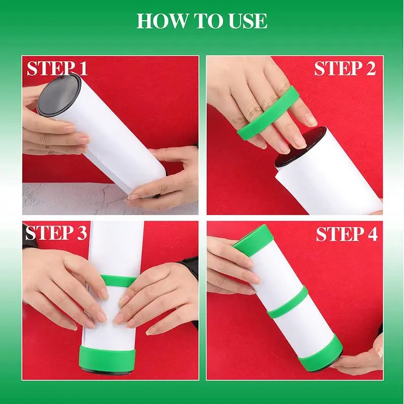 Green Silicone Bands 10pcs Alternative Shrink Wrap For Sublimation Tumblers Prevent Ghosting Elastic Green Sublimation Holder