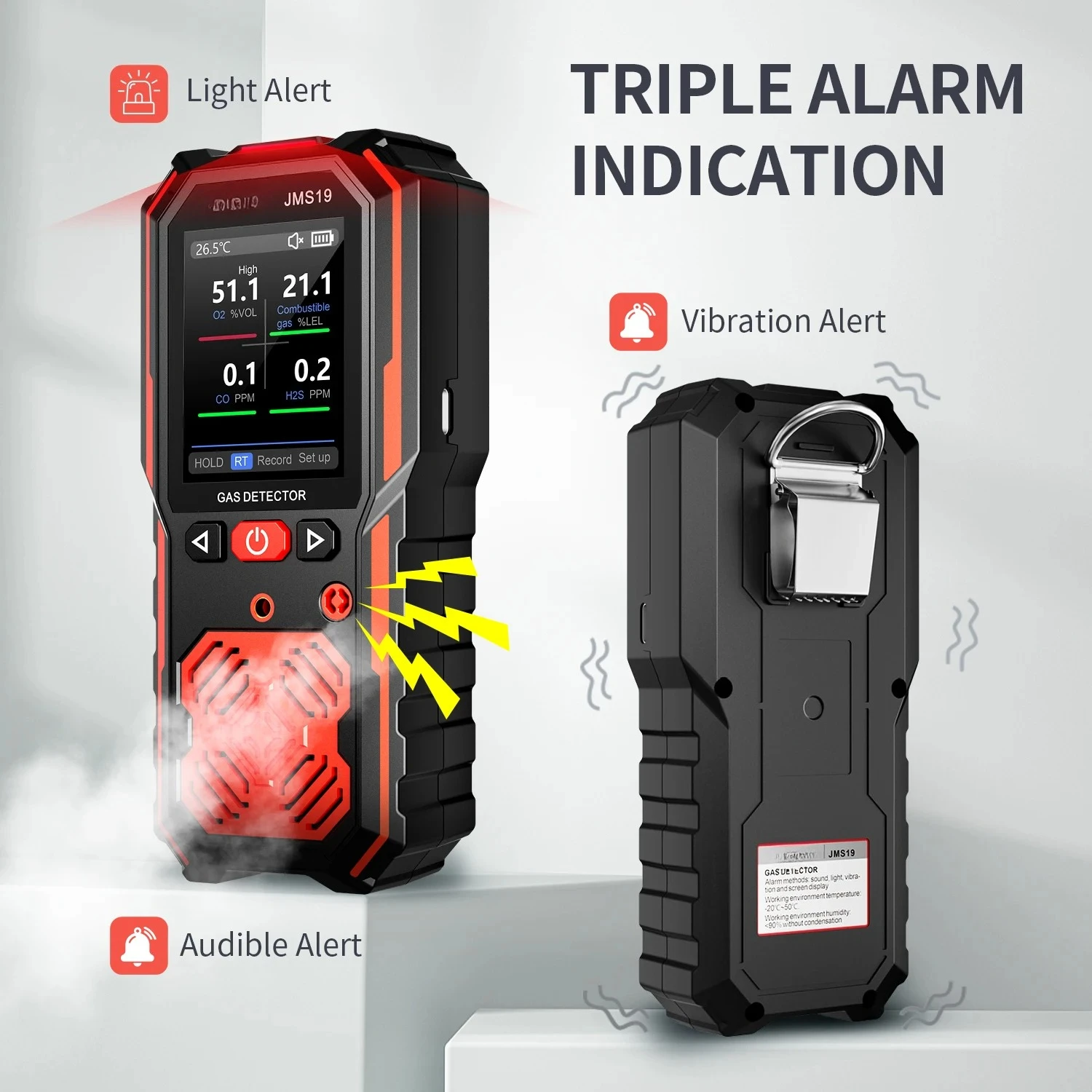 gas detector h2s CO O2 exhaust gas analyzer carbon monoxide detector Handheld 4 Gas Monito JMS19