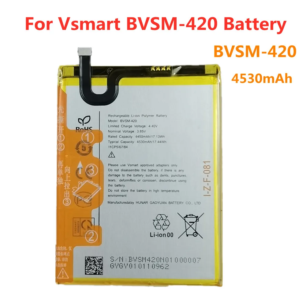 

4530mAh BVSM-420 Phone Battery For VSMART BVSM 420 BVSM420 High Quality Replacement Batteries Bateria In Stock