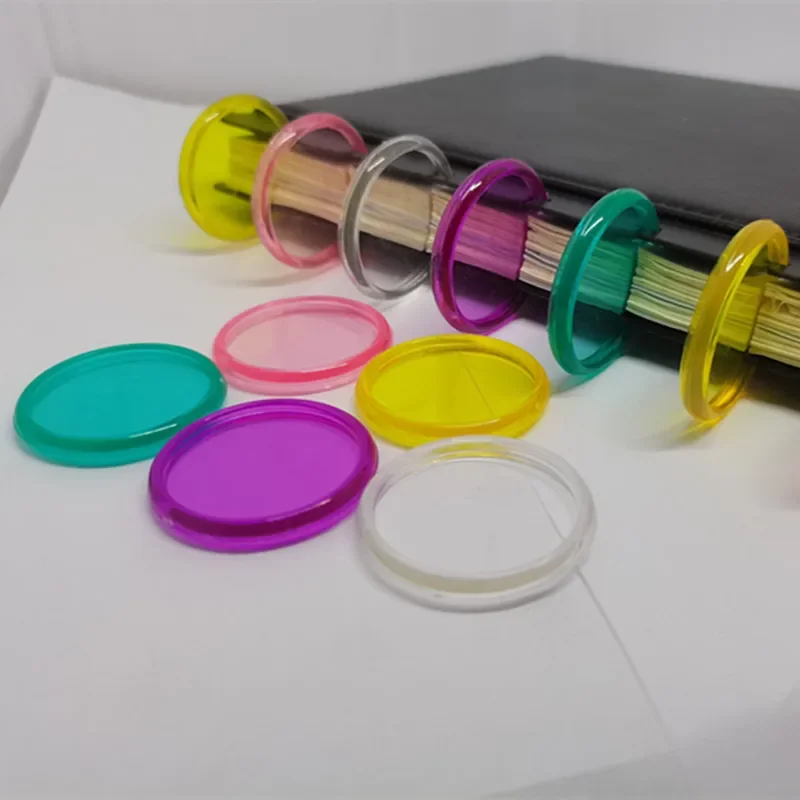 100PCS35MM transparent jelly color plastic binding ring buckle notebook loose-leaf mushroom hole binding disc