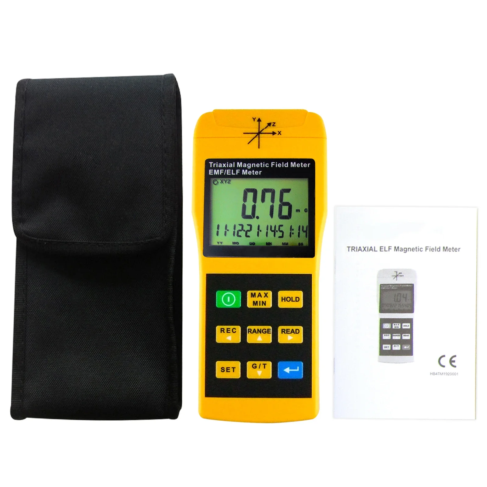 3-Axis Gauss EMF ELF Meter Detector, Electromagnetic Field Radiation Intensity 20/ 200/ 2000 mG & uT for Microwave Computer Line
