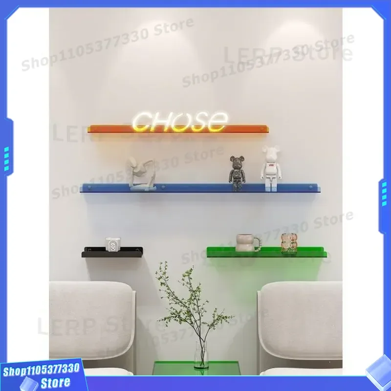 Transparent Wall Mounted Magazine Rack Minimalist Bathroom Storage Shelf Clear Acrylic Book Holder for Dormitory Living Room
