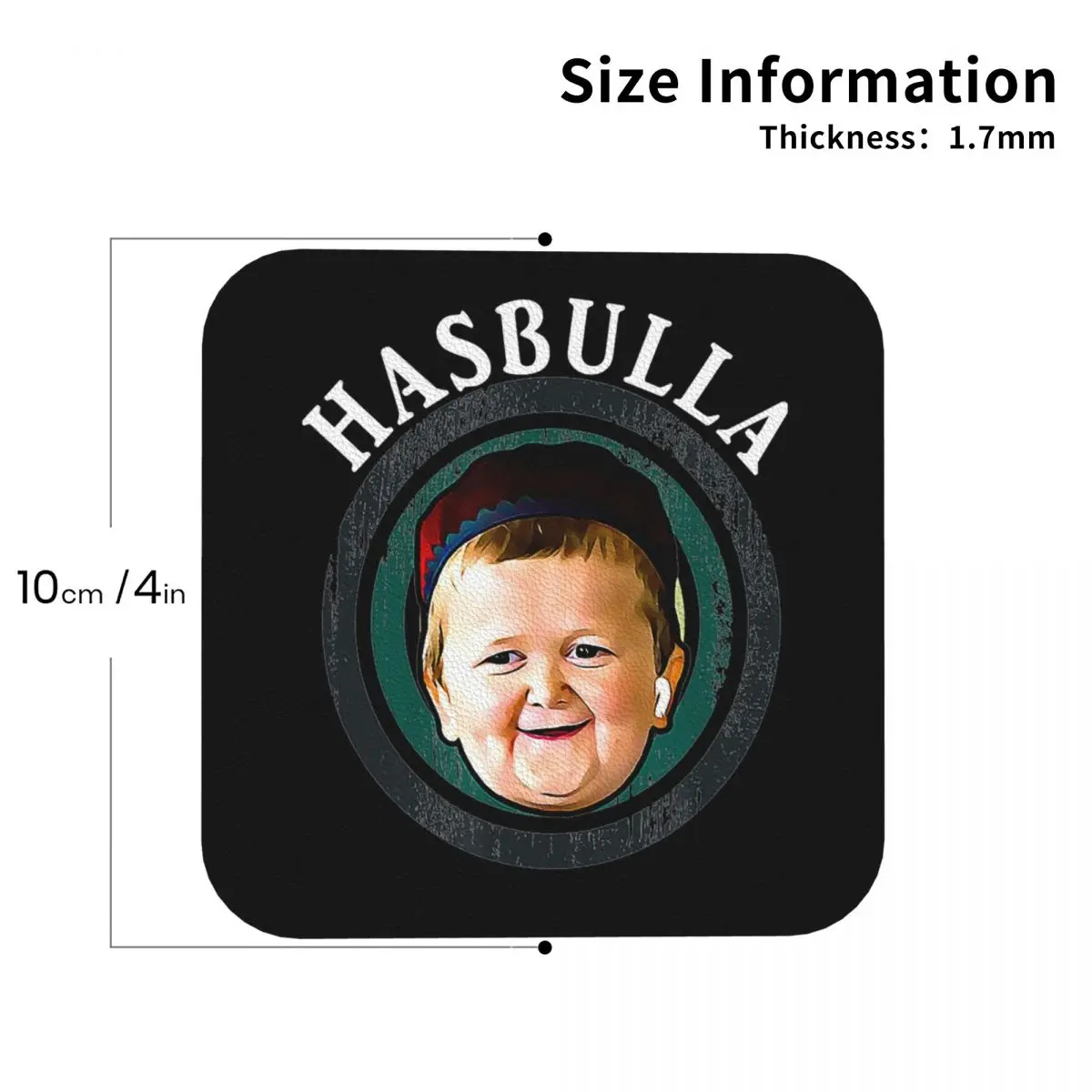 Funny Hasbulla Magomedov Hasbullah Smile Classic Coasters Kitchen Placemats  Insulation Cup Coffee Mats  Tableware Pads Set of 4