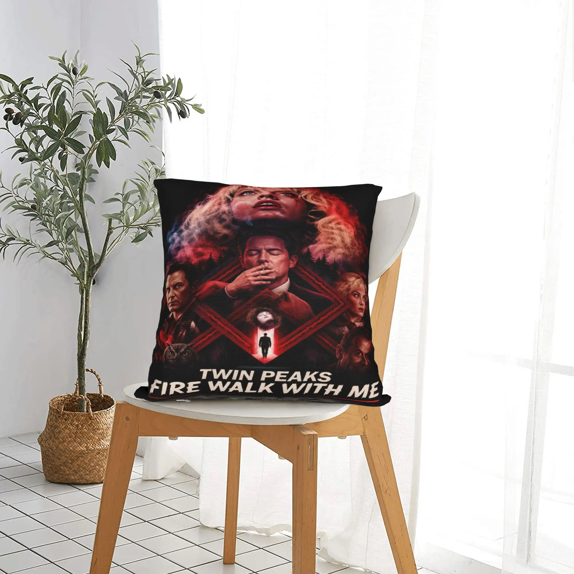 Twin Peaks F-Fire Walk Me  Pillow Case  Comfy Pillow Cover Vintage Pillowcases For Chair Sofa Home Decor