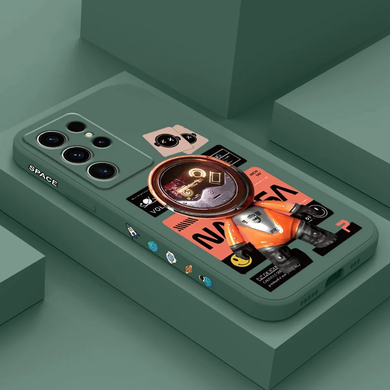 جراب هاتف رائد فضاء صدئ ، غطاء لسامسونج غالاكسي S24 S23 S22 S21 S20 S10 S10E Ultra Plus FE Note 20 Ultra 10 Plus