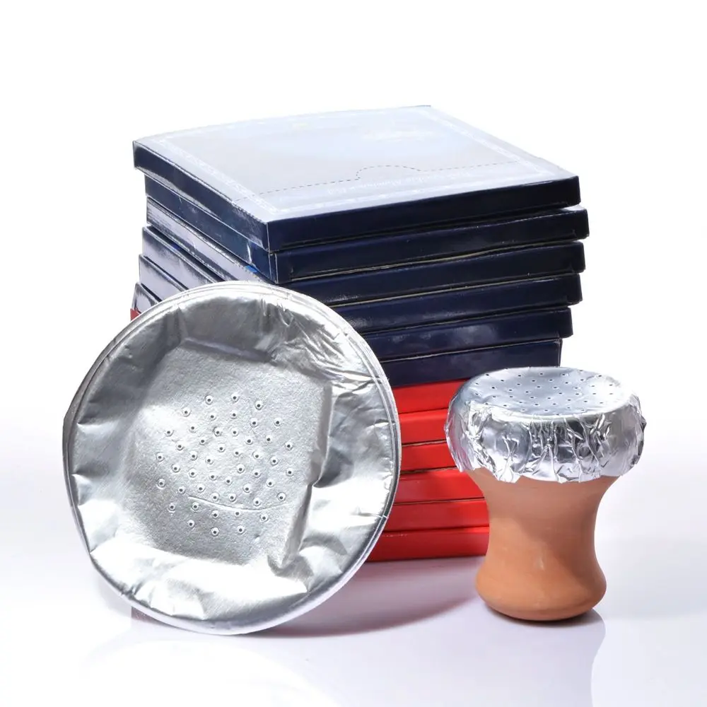 50pcs/pack Arab Hookah Tinfoil with Hole 12*12cm Circular Alpha Shisha Perforated Tin Foil for Hookah Bowls Nargile Accessories