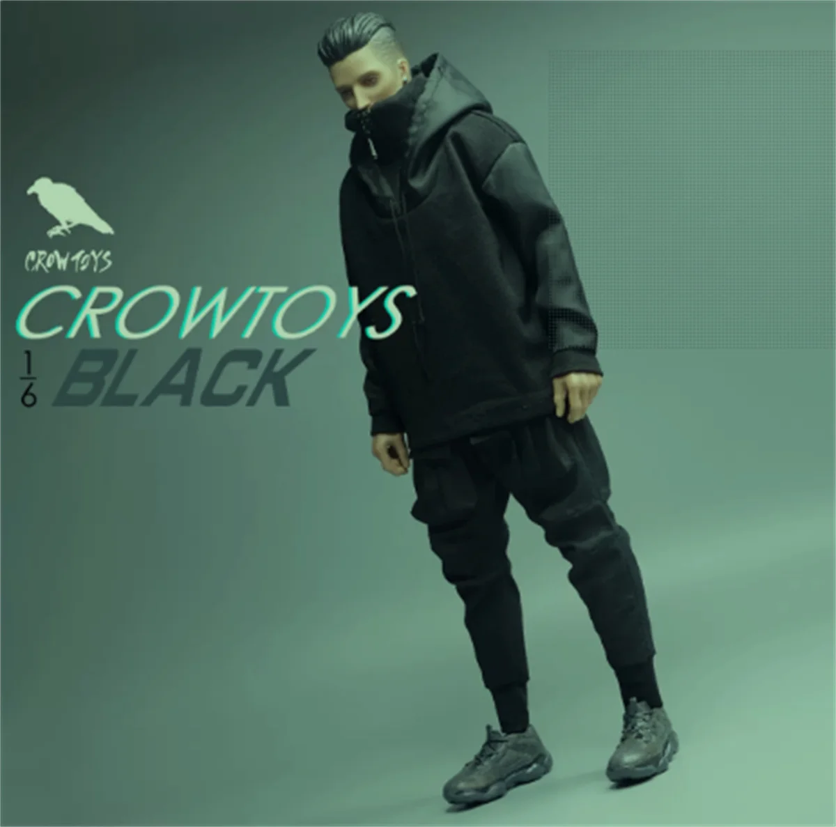 

CROW DH TOYS 1/6 Scale Male Splicing Black Coat Big Pocket Pants clothes for 12 Inch TBLeague Action Body Model Doll BJD Toys