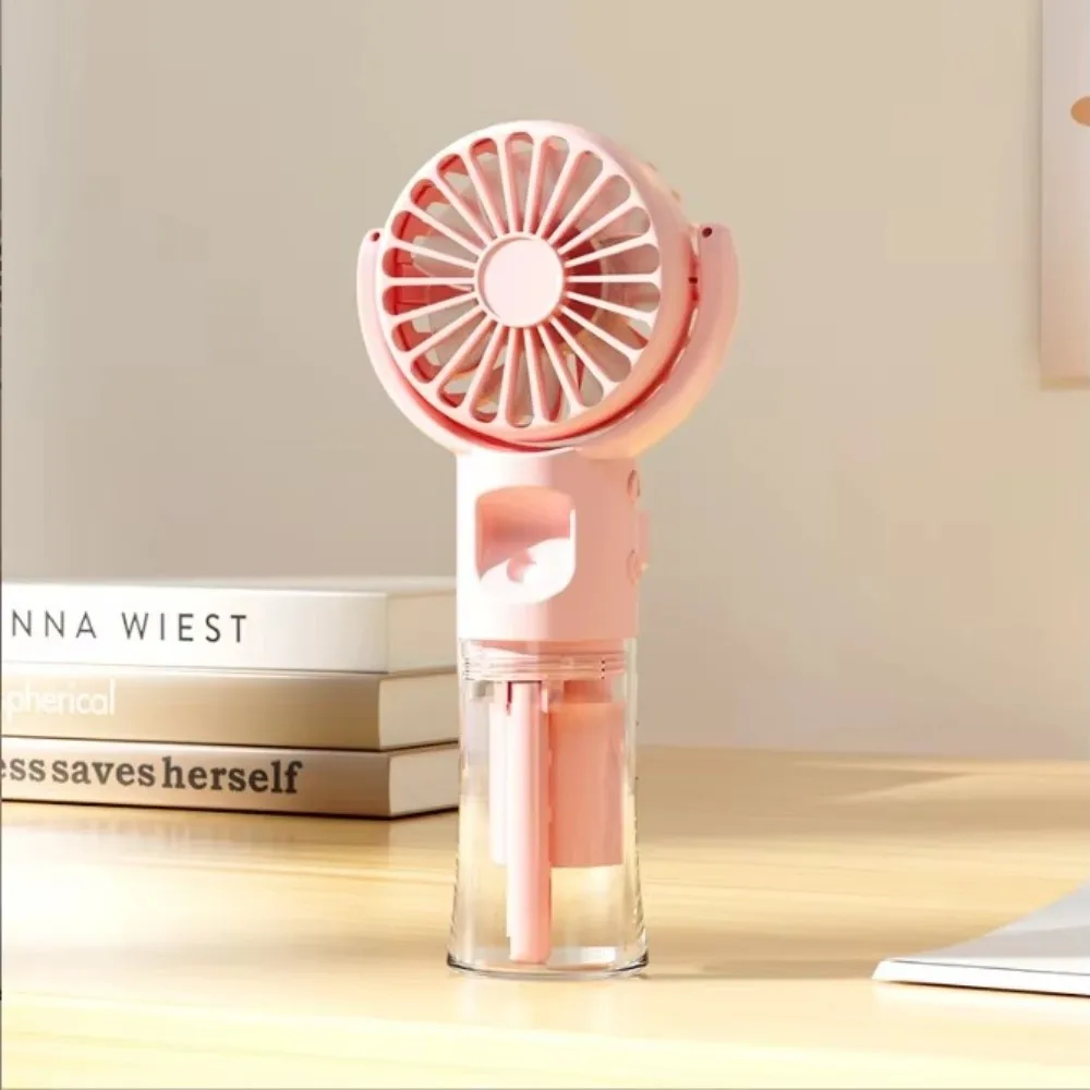 4-Speed Adjustment Mini Handheld Fan Water Mist Strong Wind Mini Fold Fan Ultra-quiet USB Rechargeable Pocket Hand-held Fans