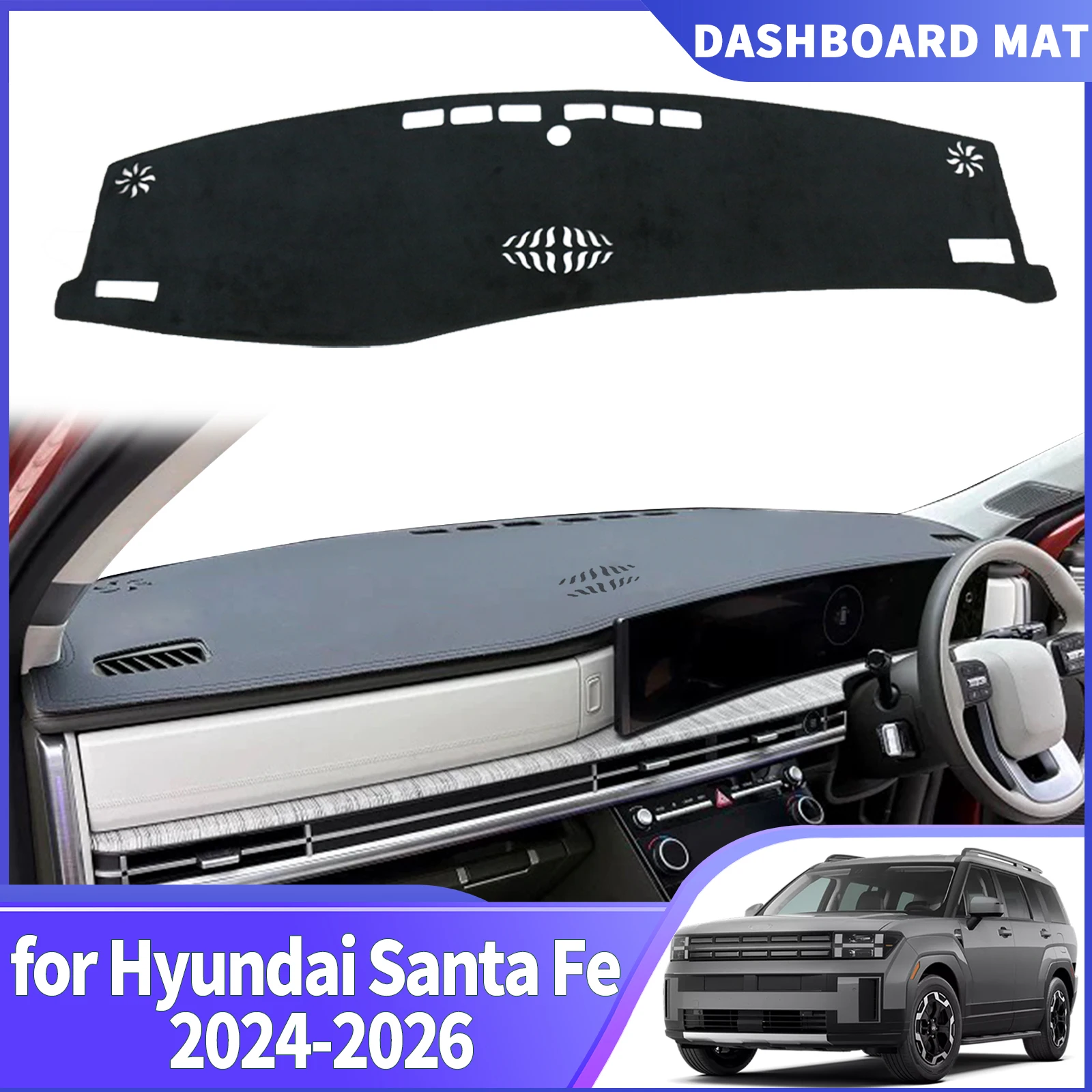 

fit for Hyundai Santa Fe Santafe 2024-2026 MX5 Car DashMat Sunshade Dashmat Dashboard Cover Pad Protective Carpet Accessories