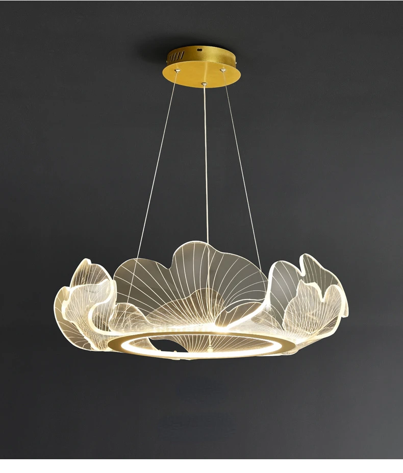 Imagem -05 - Lâmpada Led Nordic Lotus Leaf Luz Moderna Lustre de Luxo Sala de Estar Quarto