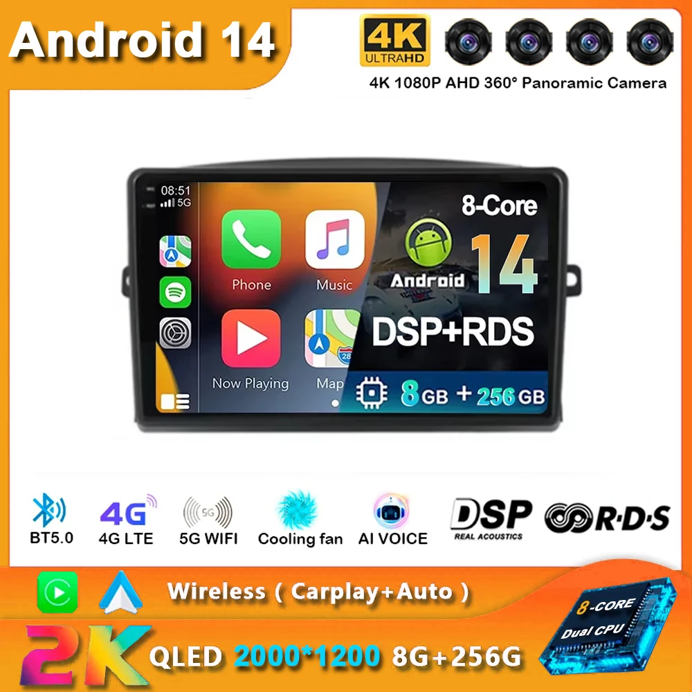 

Android 14 Car Radio For Toyota Sienna 2004 - 2010 Navigation GPS Multimedia Video Player Stereo wireless Carplay Auto wifi+4G