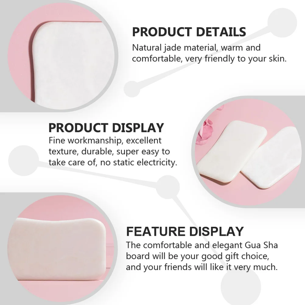 

1Pcs Gua Sha Tool Natural Jade Stone Smooth Touch Scraping Board Massage Therapy Spa Tool Body Care Scraping Board