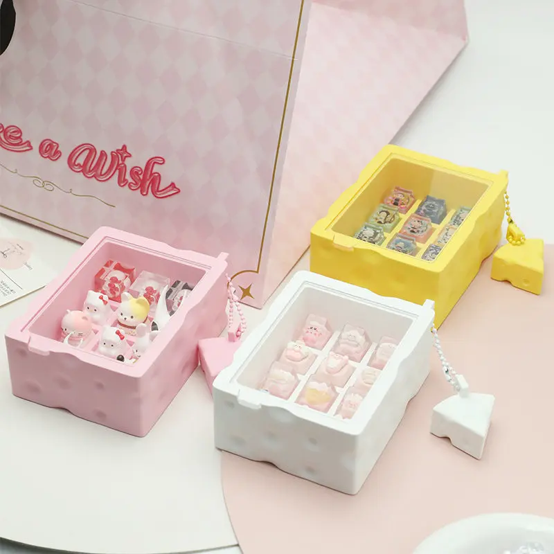 Cheese Theme Keycap Storage Box PLA Custom Origina Artisan Mechanical Keyboard Keycap Personality Dustproof 3x4 Cute Display Box
