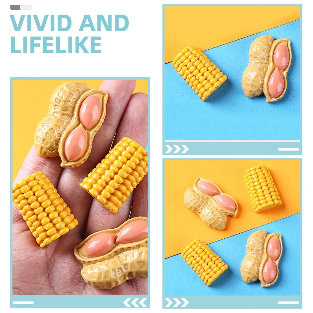 

Mini Food Decor Peanut Artifcial Corn House Decoration Miniature Realistic Artificial Model Simulation