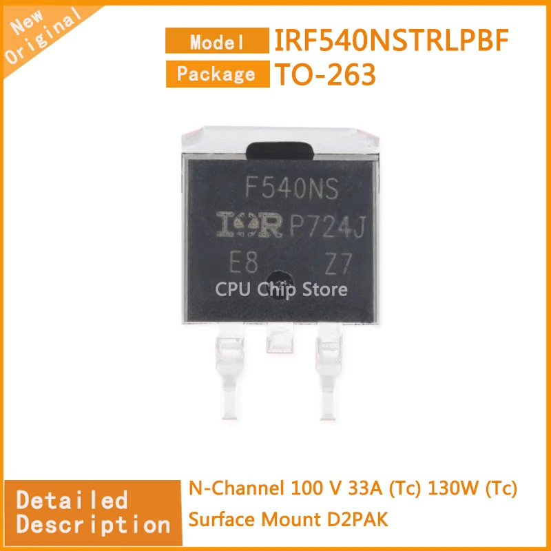 20Pcs/Lot  New Original IRF540NSTRLPBF  IRF540  N-Channel 100 V 33A (Tc) 130W (Tc) Surface Mount D2PAK