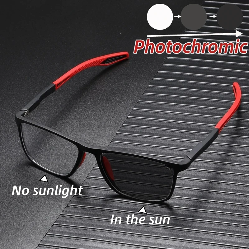 

Intelligent Sports Photochromic Glasses Unisex Outdoor UV Sunglasses Eyewear Men Women Flexible Ultralight Near Sight Eyeglasses