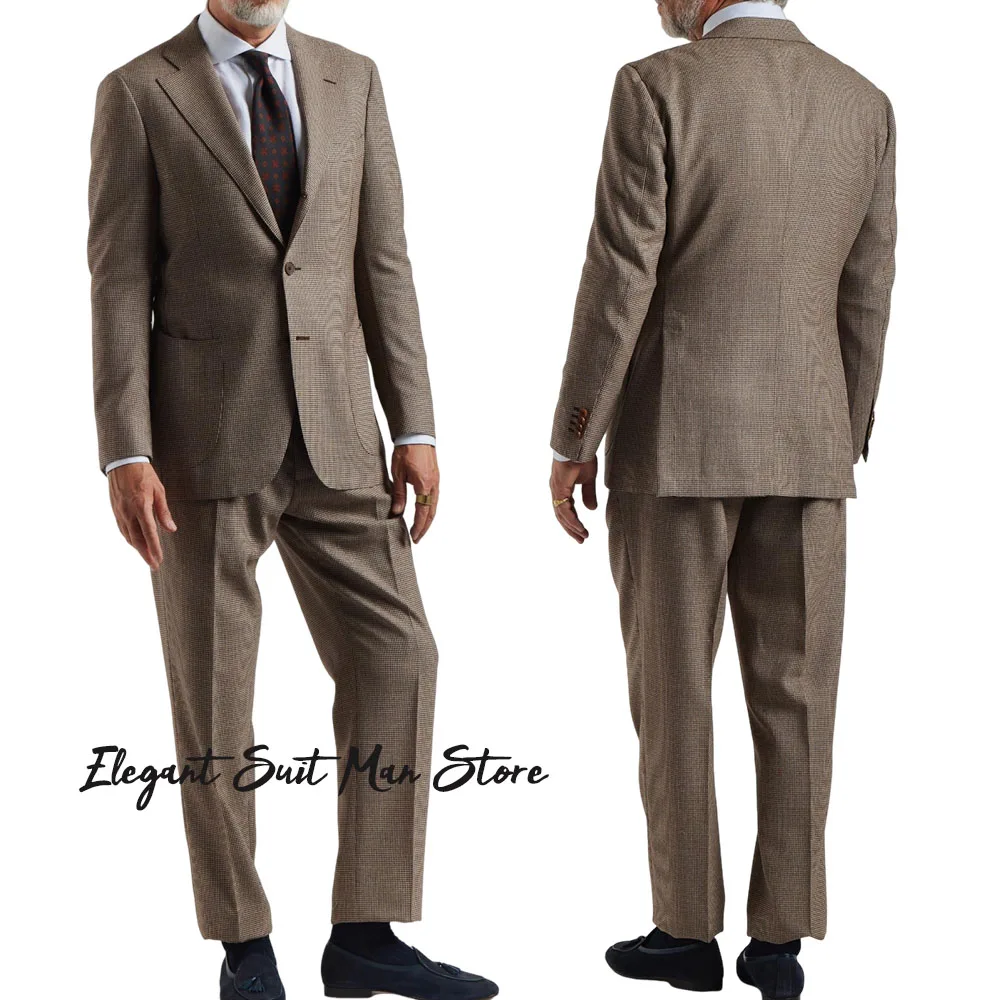 

Деловой повседневный костюм, комплект из 2 предметов (куртка + брюки), роскошный банкетный мужской халат, комплект из шерсти Haute Couture, деловой мужской костюм