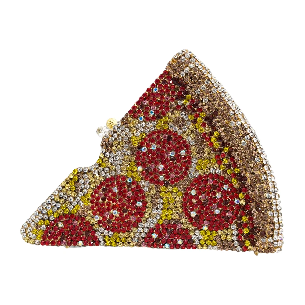 Pizza Rhinestone Clutch New Style Women Wedding Prom Clutches Lady Crystal Purses Female Diamond Party Evening Clutches Bags