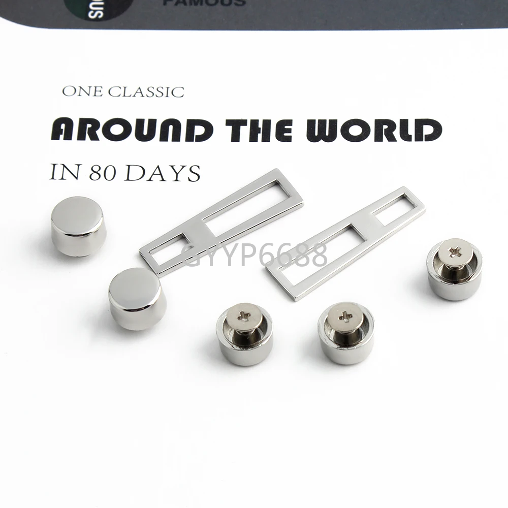 1/4/10Sets Silver Metal a Set of Locks For Woman Handbag Purse Bags Rectangle Eyelet Twist Turn Lock Rivet Accessories Wholesale