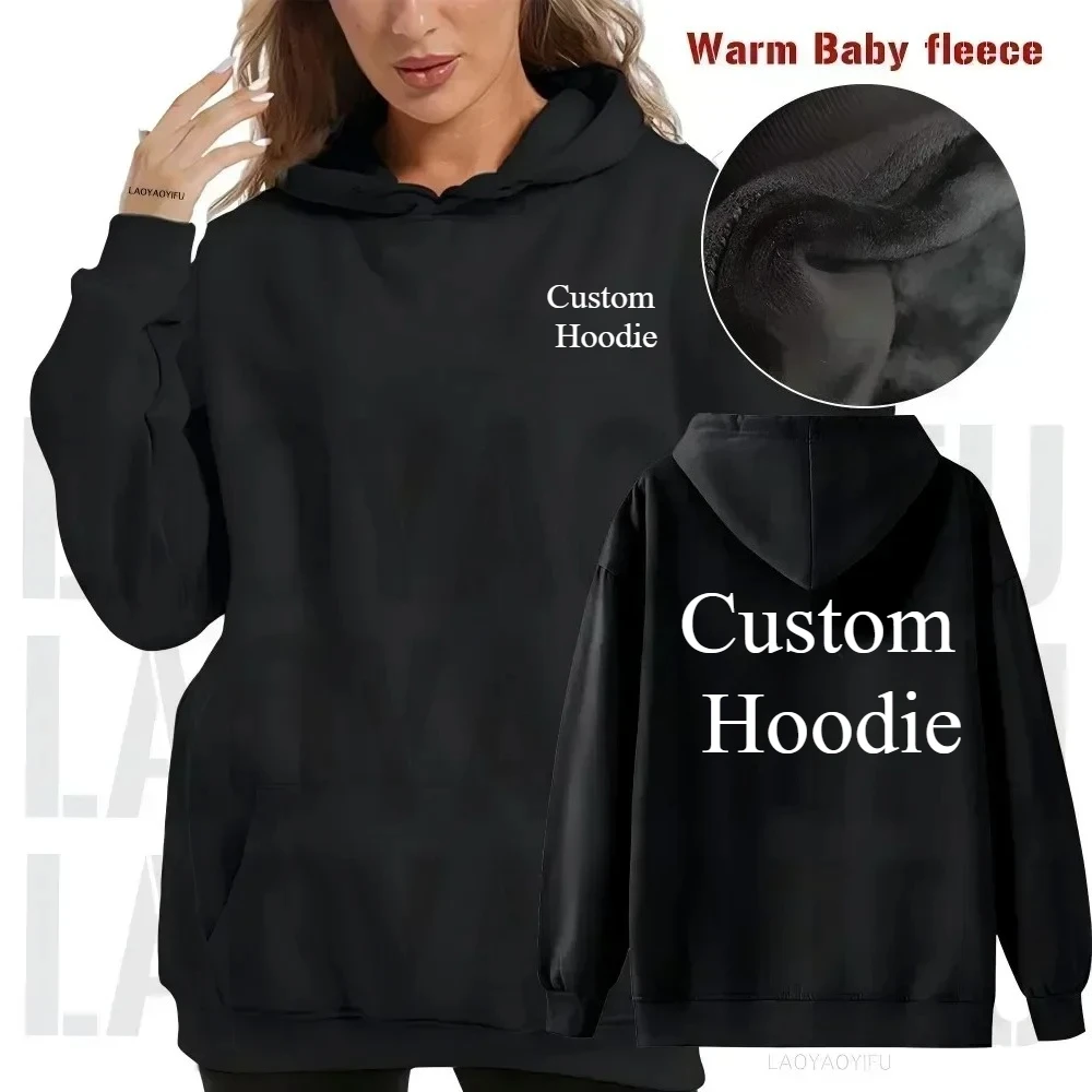 2025 Long Sleeve Custom High Quality Cotton Hoodie Text Casual Custom Printed Text DIY Customized Personalized Hooded Sweatshirt