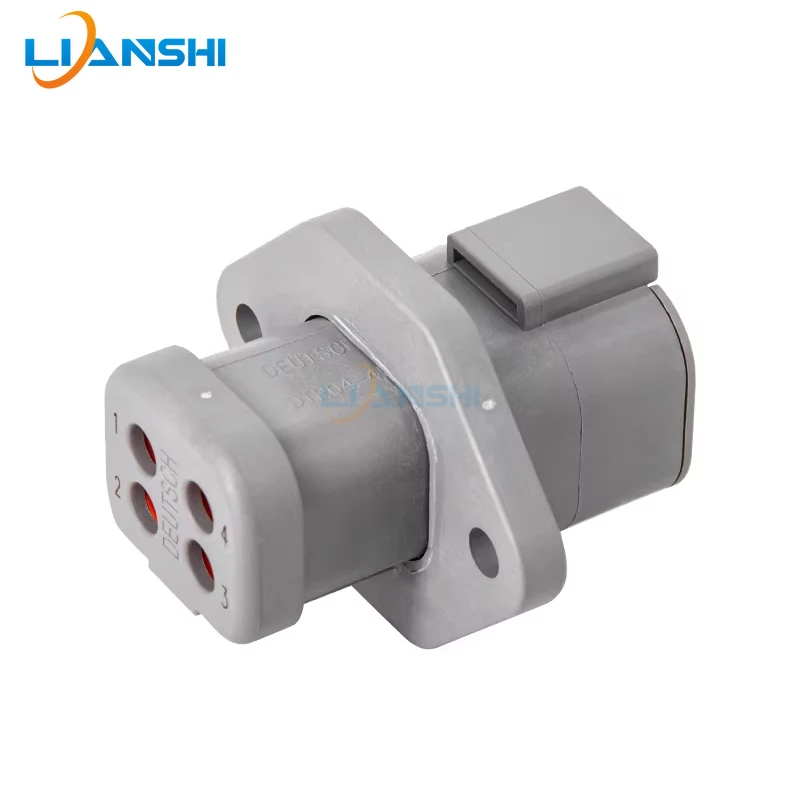 

DTP04-4P-LE07 4 Pin Male Waterproof Connector with Flange Panel Mount Deutsch DTP Style for Car Truck Bus Heavy Duty Wiring