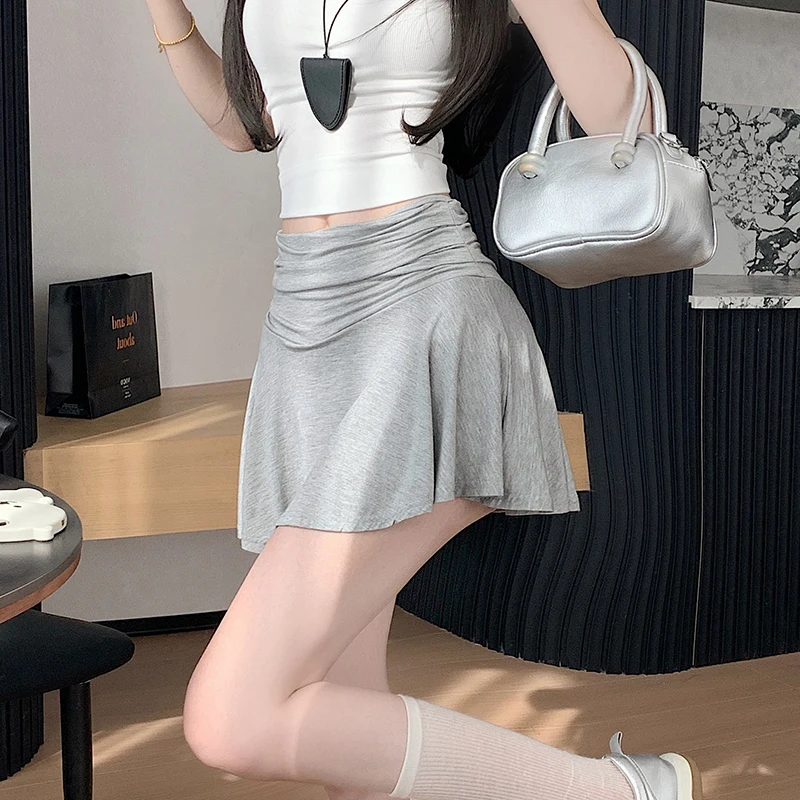 Pleated Mini Skirt with Shorts 2026 Summer Sporty High-Waisted Slim-Fitting Wrinkle-Resistant Anti-Glare Frill-ed A-Line Skirt