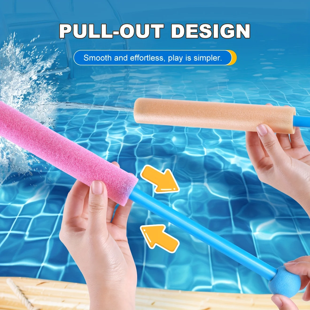6-Pack Colorful Pull-Out Water Sprayers, Long-Range Leakproof,Kids & Adults, Summer Pool Beach Party, Interactive Outdoor Play