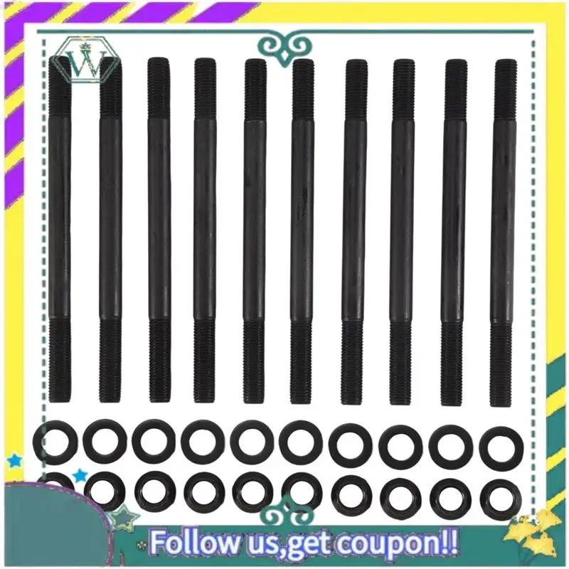 A82U-For ARP 208-4305 Cylinder Head Stud Kit For Honda Civic 1996-2000 D16Y7 Y8