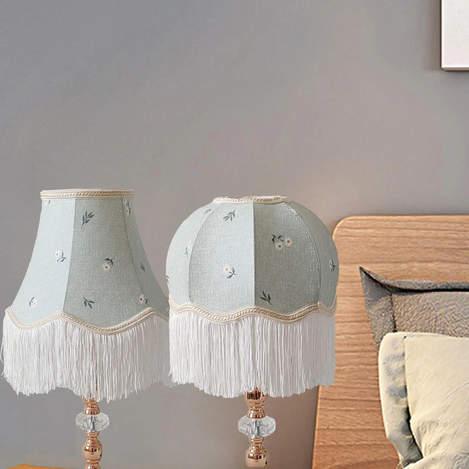 Tabletop Lamp Shade with Tassel Floor Light Cover for Apartment Living Room