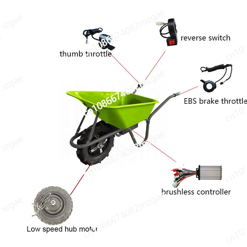 Powered Garden Wheelbarrow Conversion Kits 13inch Bruhsless Hub Motor Kits In Wheel Motor Parts for Electric Barrow Accessories