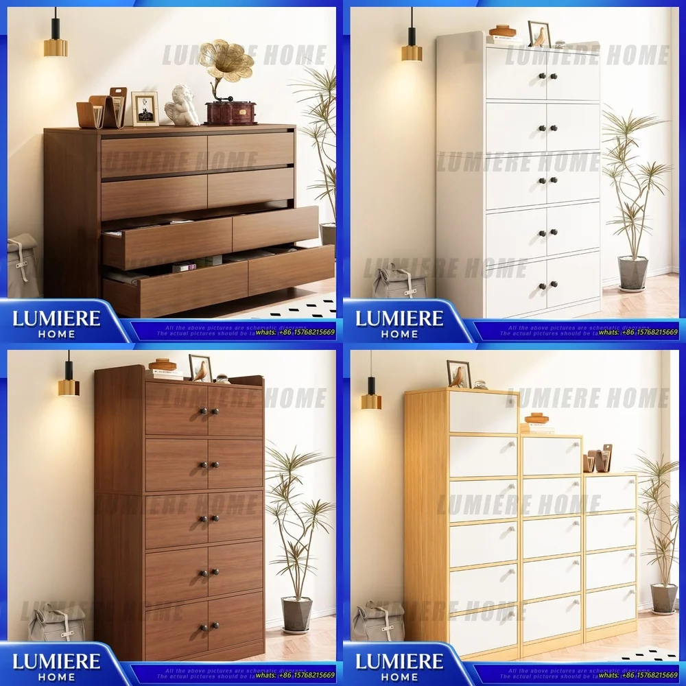 Modern Minimalist 5 Drawer Storage Cabinet for Living Room Bedroom Wall Mounted Wardrobe Chest Organizer Narrow Sideboard