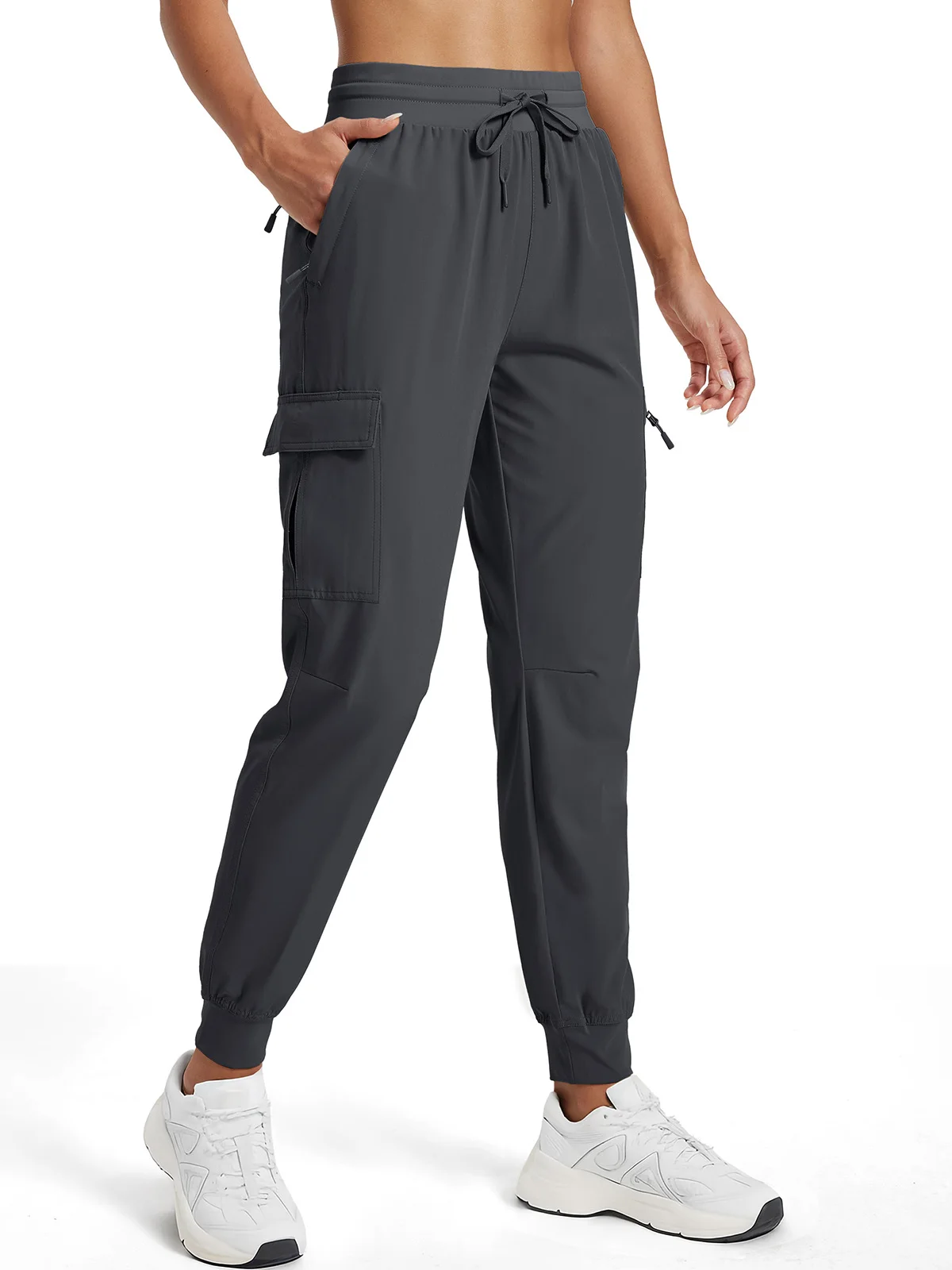 TACVASEN Women's Quick Dry Waterproof Cargo Pants Lightweight UPF 50 Athletic Jogger Pants Travel Hiking Pants Velcro Pockets