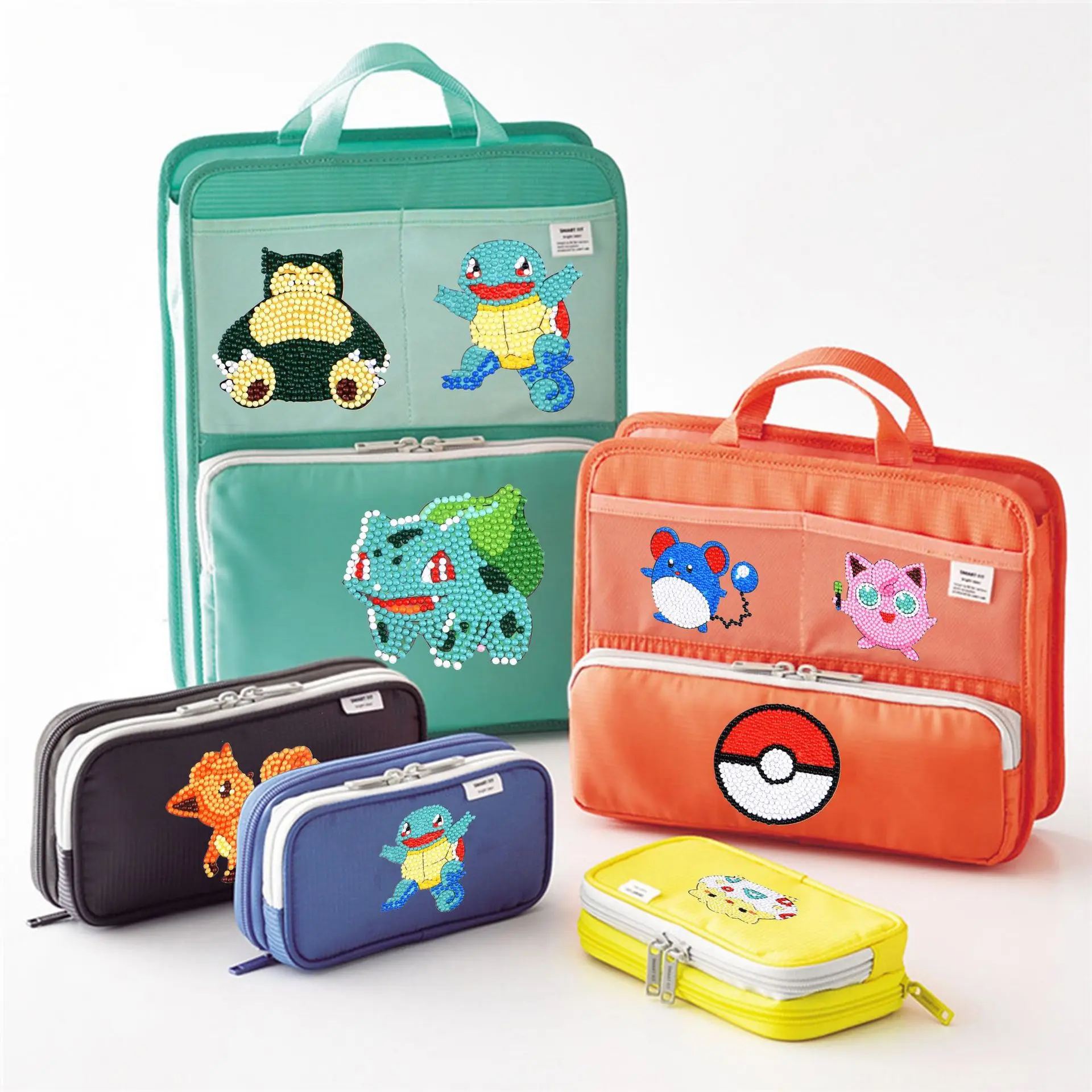 12 pezzi Pokémon Kit adesivi per pittura diamante per bambini Adesivo mosaico artistico diamante fai da te con numeri Kit Decorazioni artigianali