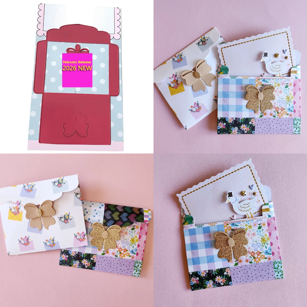 

Металлические вырубные ножи для конвертов в форме банта, трафарет для скрапбукинга и декора дневников, шаблон для тиснения, для самостоятельного изготовления открыток, ручная работа, новинка 2026 года