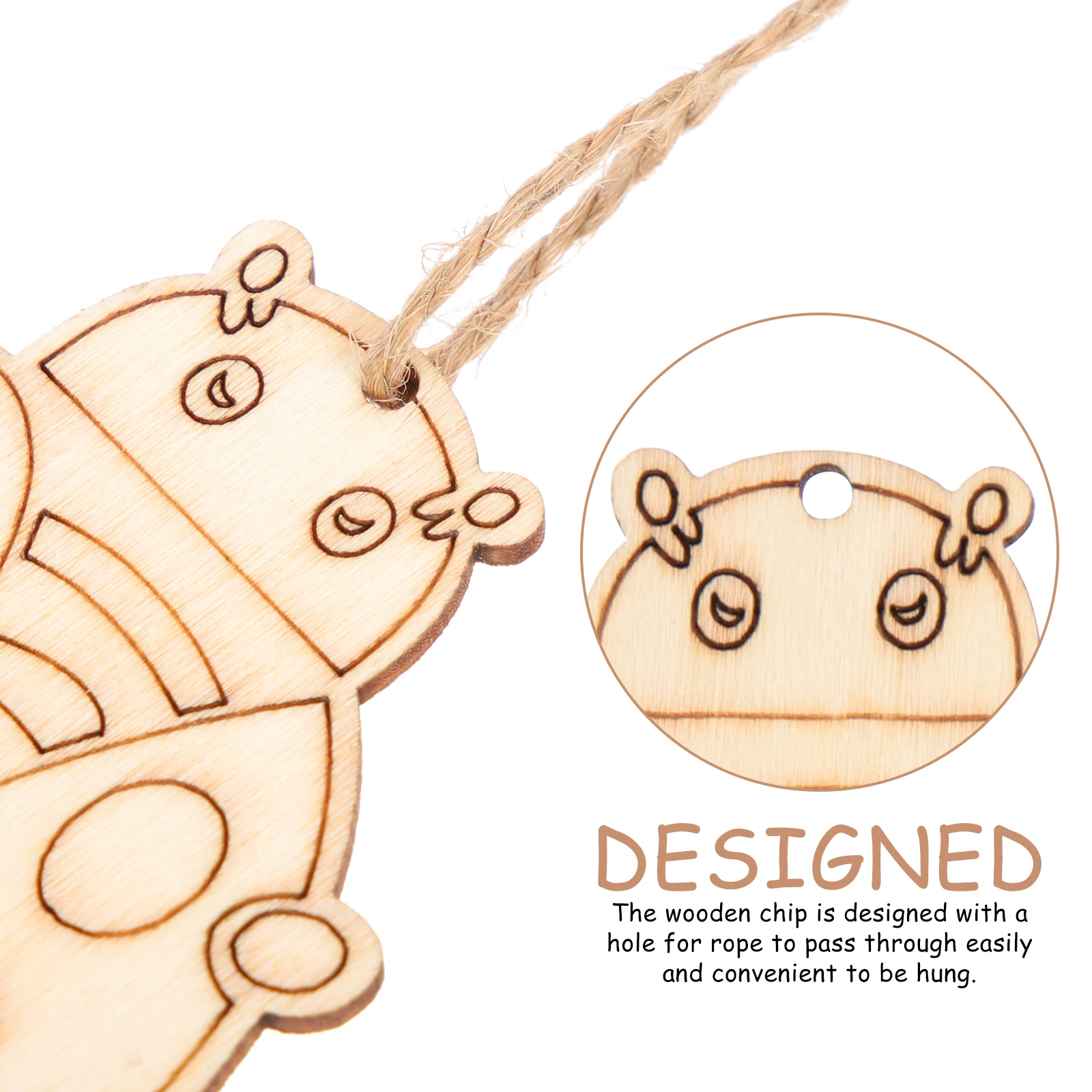 50 set Wooden Cutout Diy Craft Beetle Shape Slices Unfinished Blank Wood Pieces For Painting Graffiti Accessories Art