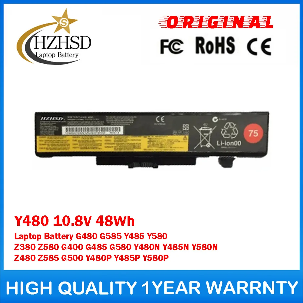 Batería original para ordenador portátil Y480, 10,8 V, 48Wh, para Lenovo G480, G585, Y485, Y580, Z380, Z580, G400, G485, G580, Y480N, Y485N, Y580N, Z480