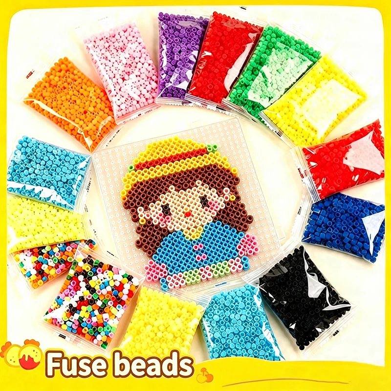2.6mm Mini Iron Fuse Beads Refill Pack, Multi Color Melty Fusible Beads Bulk Bag, DIY Handmade Art Craft Educational Toy