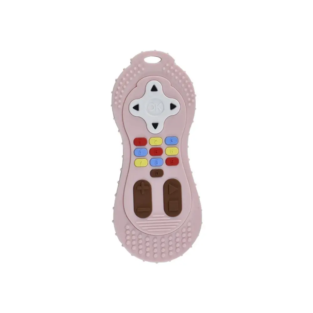 

High Temperature Silicone Silicone Teether Sensory Educational Rodent Gum Remote Control Shape Teether Washable Teether