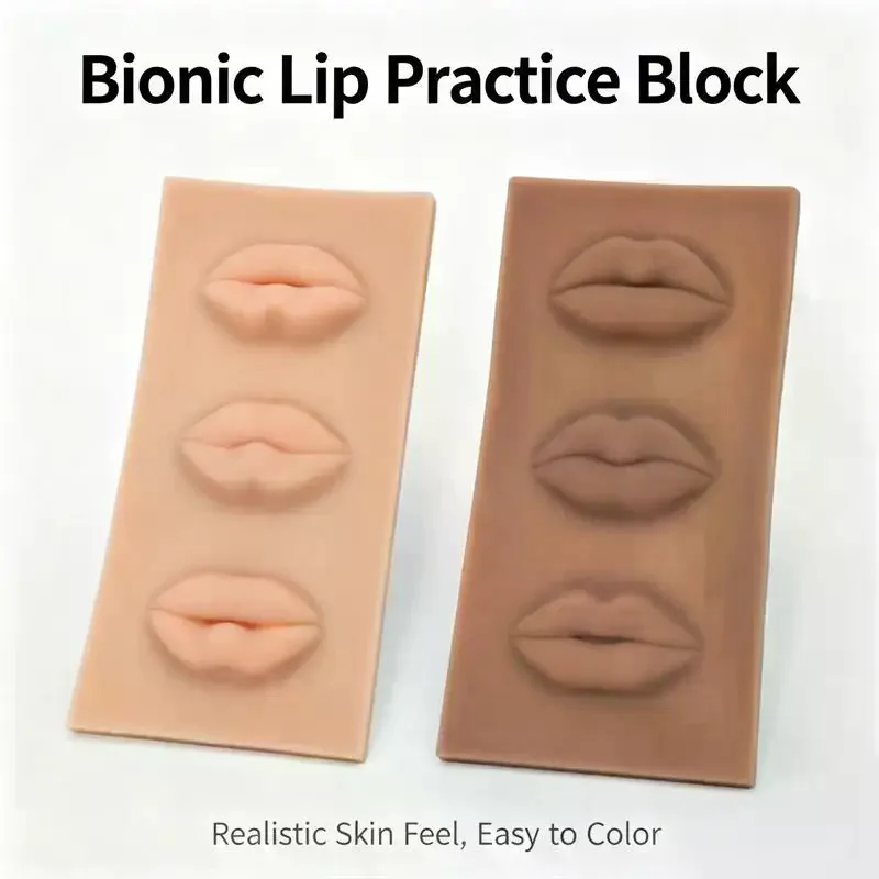 1Pcs Latex Tattoo Makeup Lip Coloring Practice Skin 3D Lip Model With 3 Type Europe Lip Shape For Lip Blush Technique