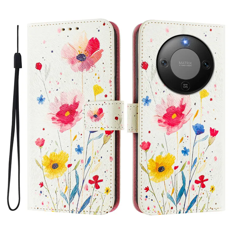 حافظة جلدية بتصميم زهرة ريترو لهاتف هواوي هونور X9d 5G HonorX9D Coque غطاء مغناطيسي قابل للطي أكياس الهاتف eتوي لهاتف Honor X9d