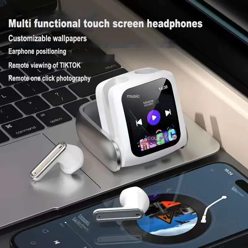 

LCD Touch Screen Wireless Bluetooth Headphones Noise Reduction Waterproof Multifunctional Bluetooth Earphones Long battery Life