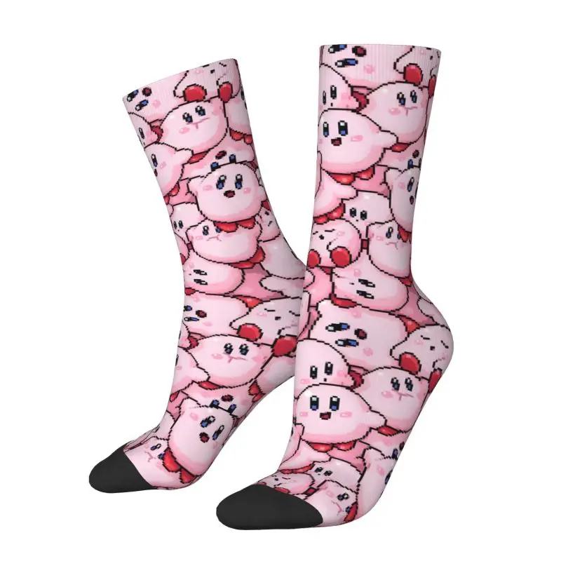 

Custom Kirbys Cartoon Game Men's Crew Socks Unisex Fashion Spring Summer Autumn Winter Dress Socks